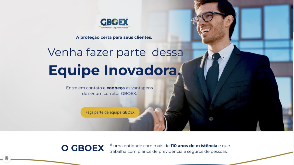Landing page de recrutamento de corretores