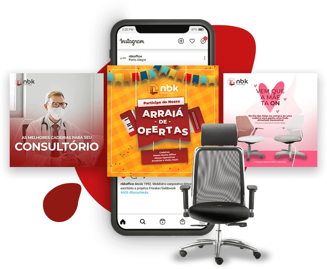 Posts de campanhas sazonais da NBK no Instagram