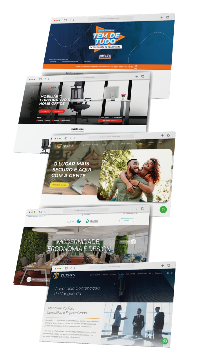 Landing pages criadas pela Hello pra clientes reais