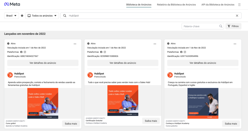 biblioteca anuncios hubspot 2 em Biblioteca de Anúncios do Facebook: Como Descobrir os Anúncios do seu Concorrente biblioteca anuncios hubspot 2 no Hello Marketing B2B